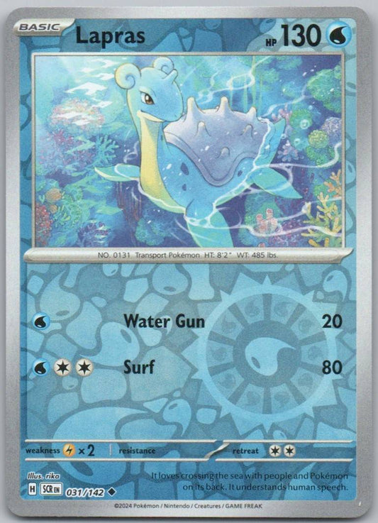 Lapras 031 Reverse Holo Water Card - Stellar Crown