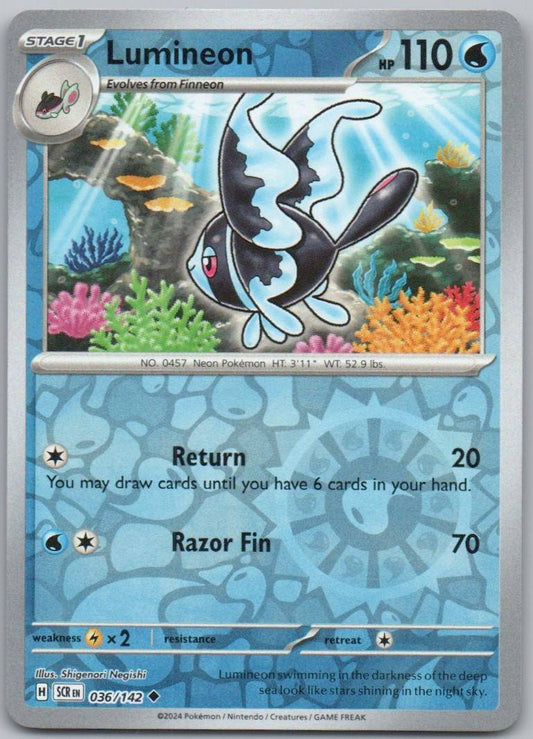 Lumineon 036 Reverse Holo Water Card - Stellar Crown