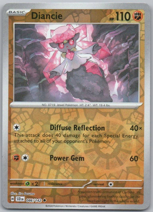 Diancie 086 Reverse Holo Fighting Card - Stellar Crown
