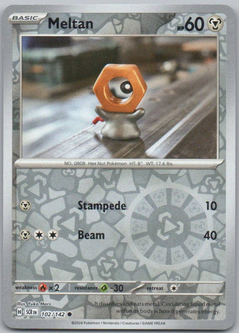 Meltan 102 Reverse Holo Steel Card - Stellar Crown