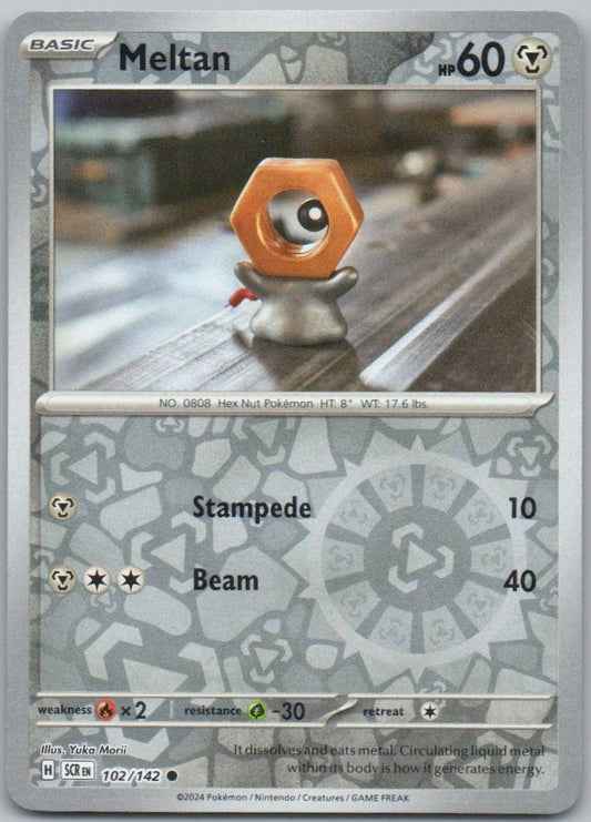 Meltan 102 Reverse Holo Steel Card - Stellar Crown