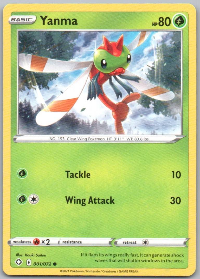 Yanma 001 Normal Grass Card - Shining Fates