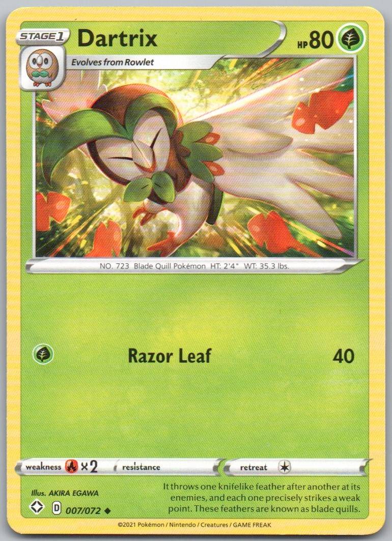 Dartrix 007 Normal Grass Card - Shining Fates