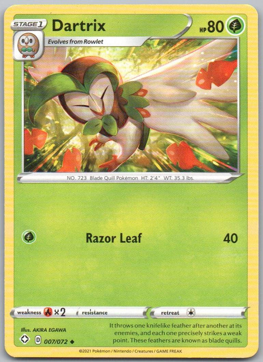 Dartrix 007 Normal Grass Card - Shining Fates
