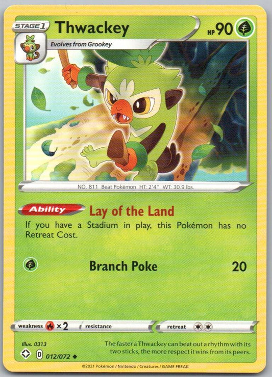 Thwackey 012 Normal Grass Card - Shining Fates