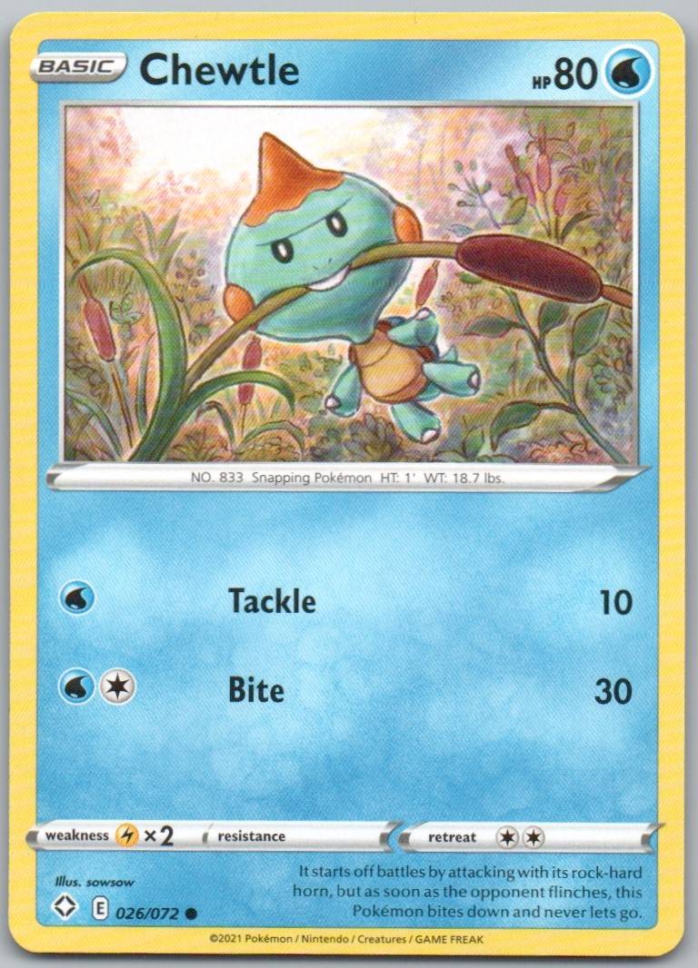 Chewtle 026 Normal Water Card - Shining Fates