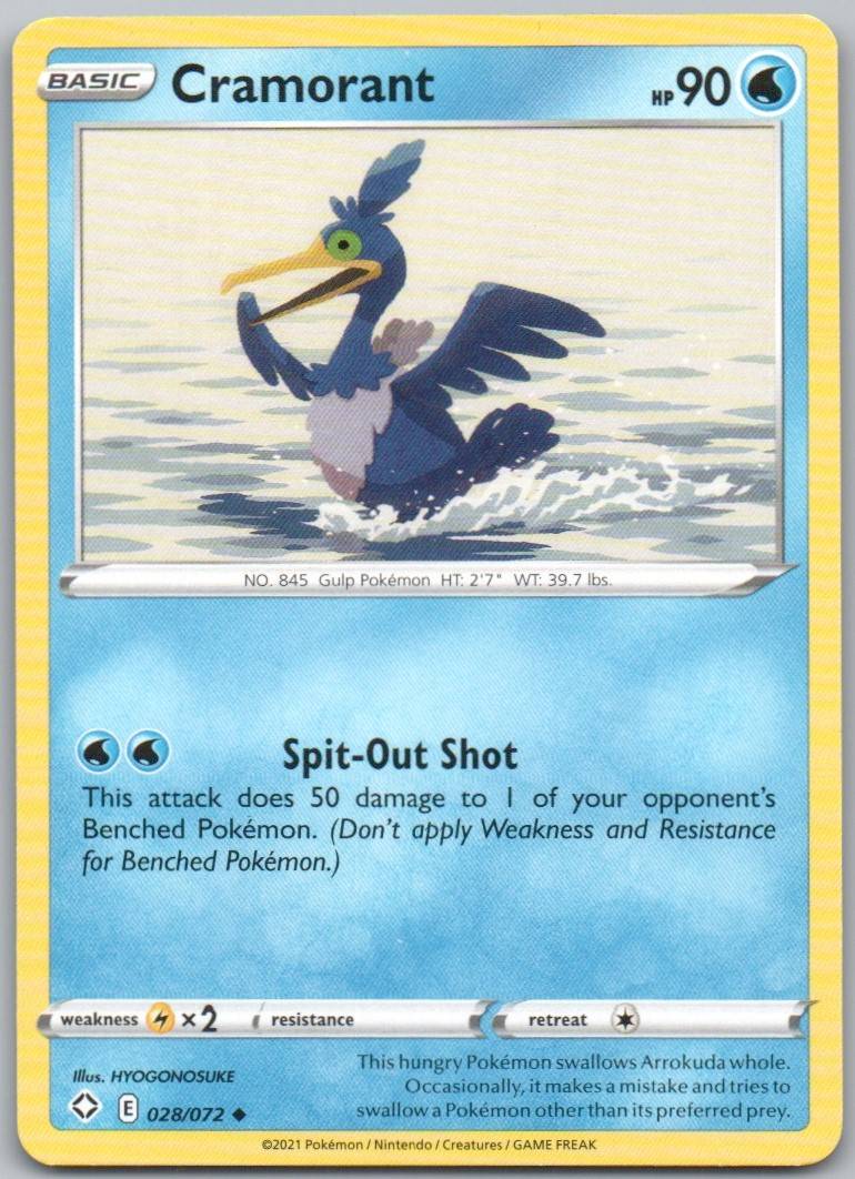 Cramorant 028 Normal Water Card - Shining Fates