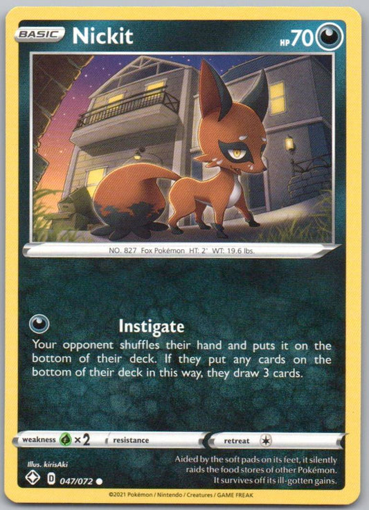 Nickit 047 Normal Darkness Card - Shining Fates