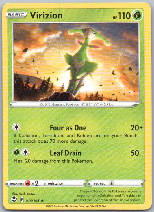 Virizion 014 Normal Grass Card - Silver Tempest