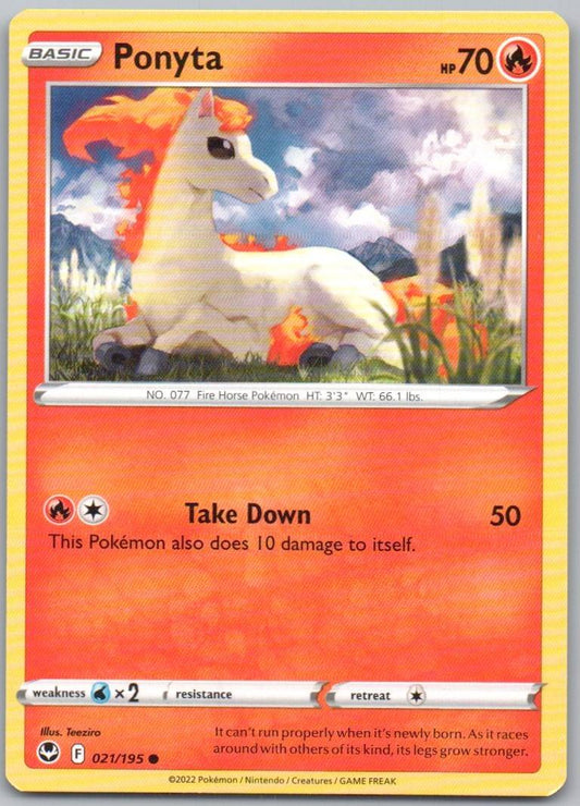 Ponyta 021 Normal Fire Card - Silver Tempest