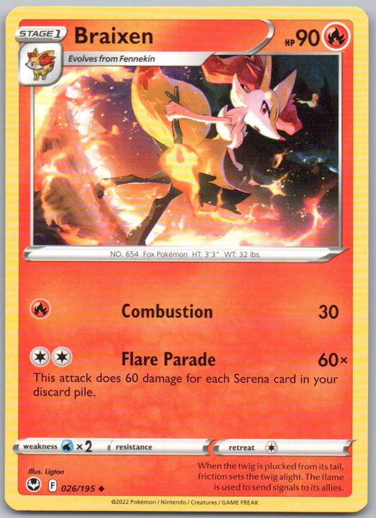Braixen 026 Normal Fire Card - Silver Tempest