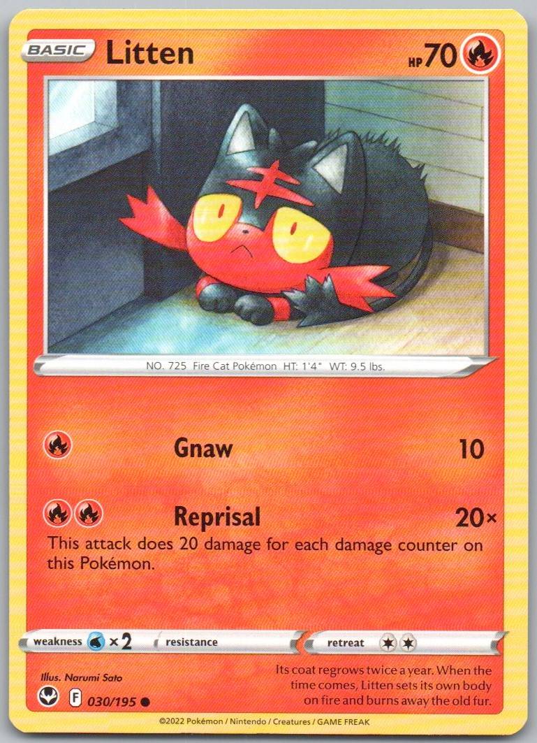 Litten 030 Normal Fire Card - Silver Tempest
