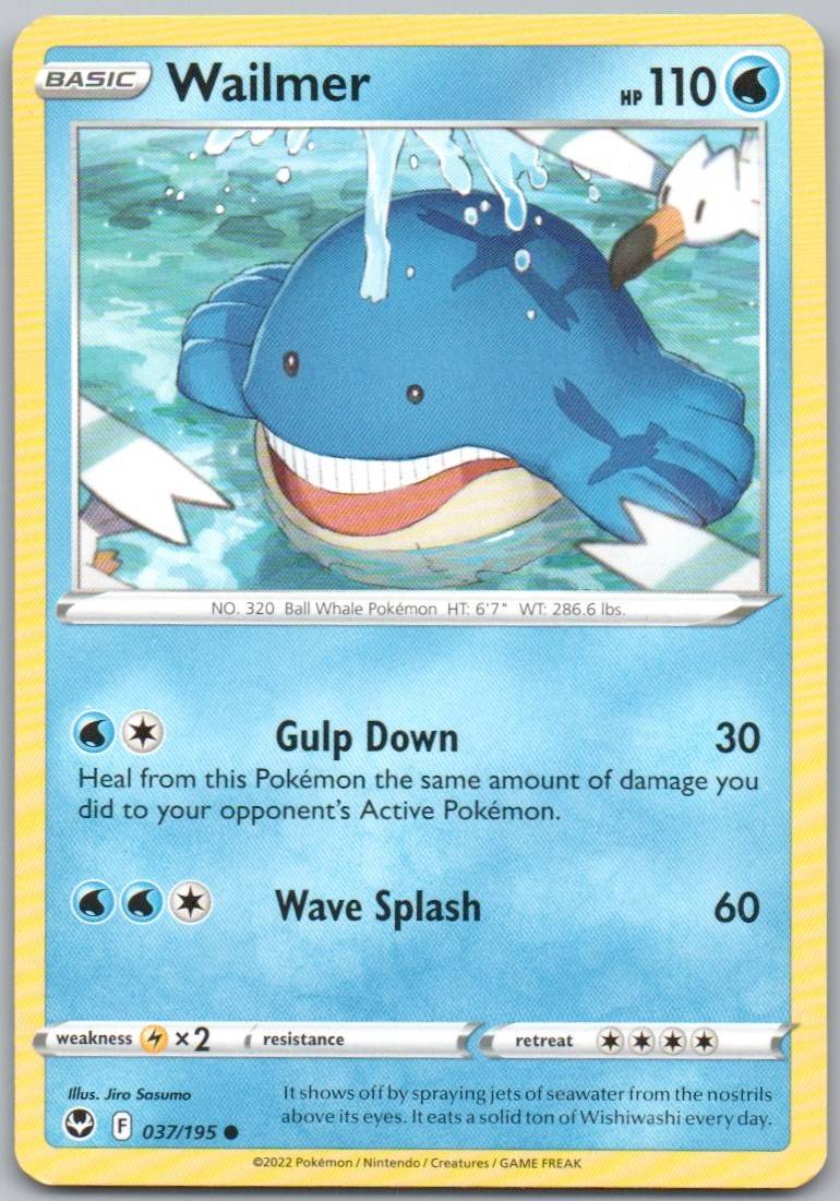 Wailmer 037 Normal Water Card - Silver Tempest