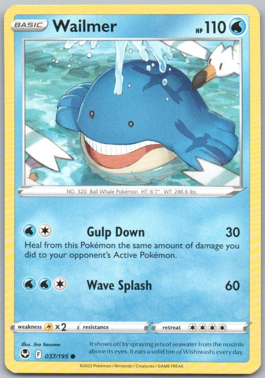 Wailmer 037 Normal Water Card - Silver Tempest