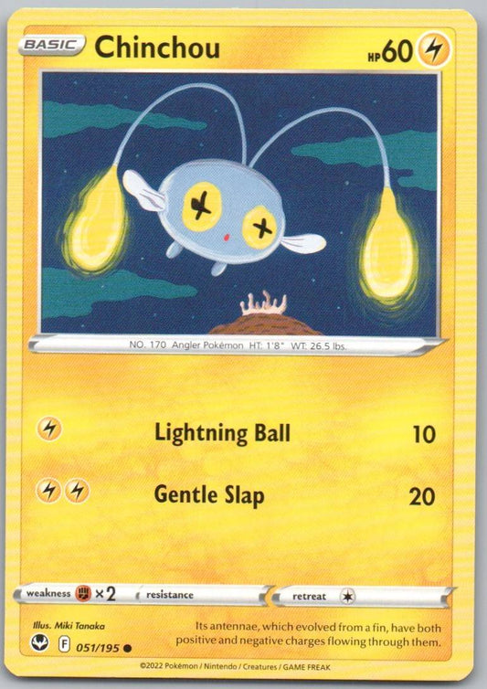 Chinchou 051 Normal Lightning Card - Silver Tempest