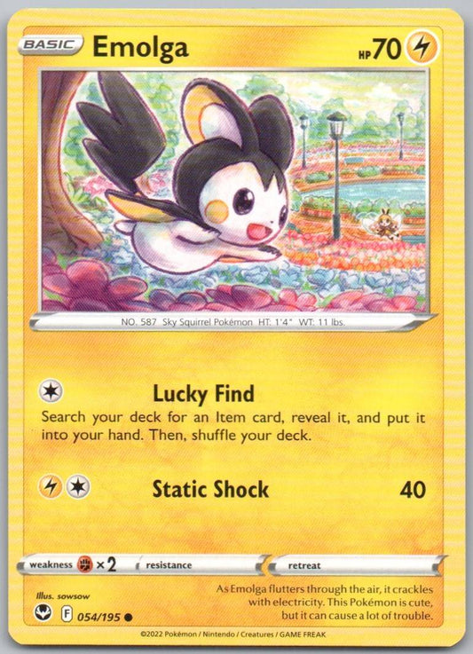 Emolga 054 Normal Lightning Card - Silver Tempest