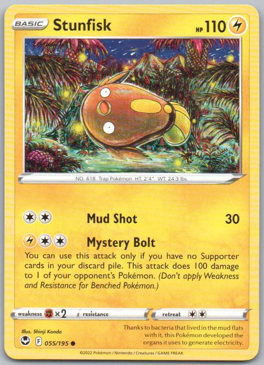 Stunfisk 055 Normal Lightning Card - Silver Tempest