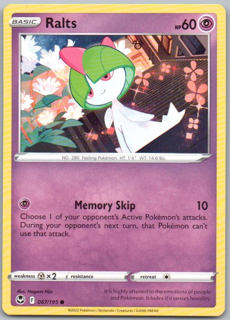Ralts 067 Normal Psychic Card - Silver Tempest