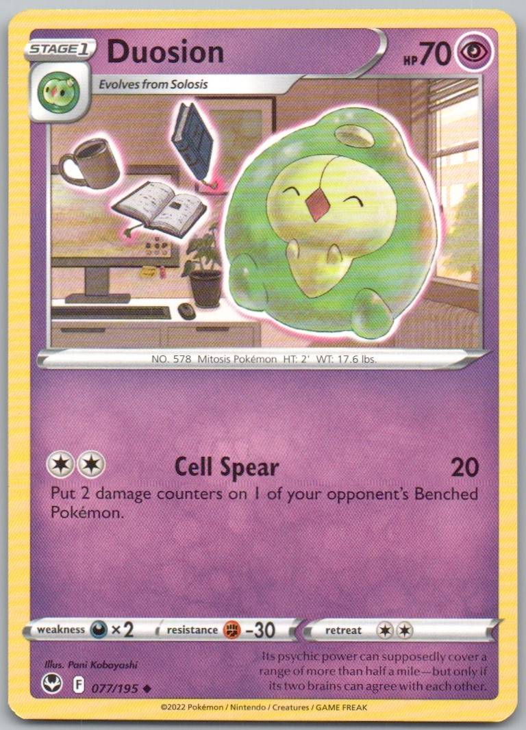 Duosion 077 Normal Psychic Card - Silver Tempest