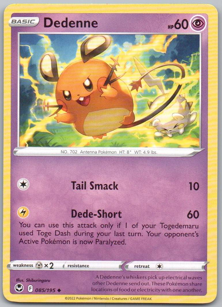 Dedenne 085 Normal Psychic Card - Silver Tempest