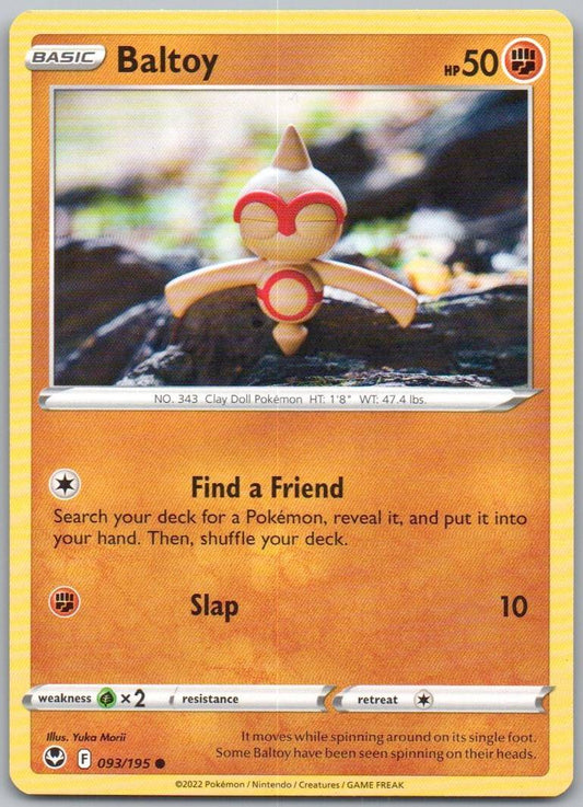 Baltoy 093 Normal Fighting Card - Silver Tempest