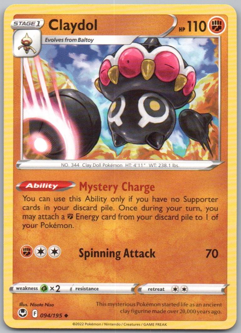 Claydol 094 Normal Fighting Card - Silver Tempest