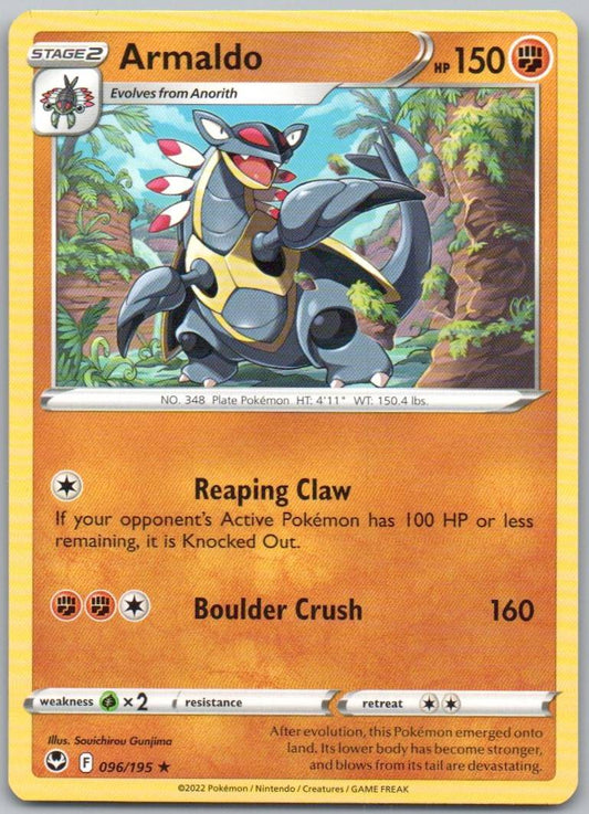 Armaldo 096 Normal Fighting Card - Silver Tempest