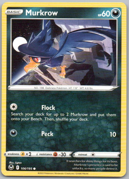 Murkrow 106 Normal Darkness Card - Silver Tempest