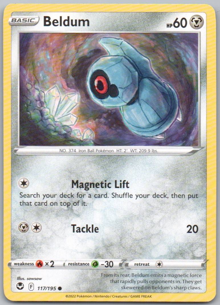 Beldum 117 Normal Steel Card - Silver Tempest