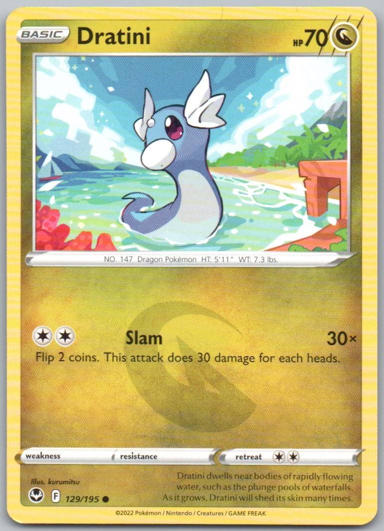 Dratini 129 Normal Dragon Card - Silver Tempest