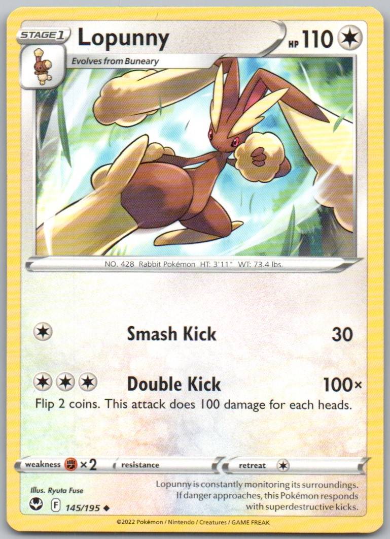 Lopunny 145 Normal Colorless Card - Silver Tempest