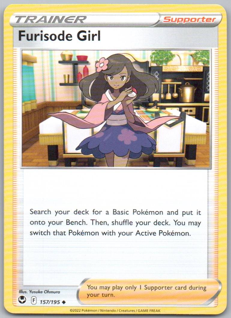 Furisode Girl 157 Normal Trainer Card - Silver Tempest