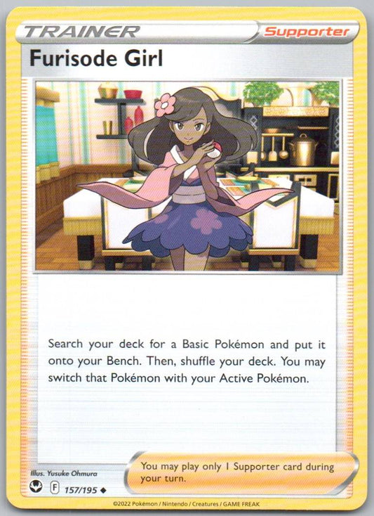 Furisode Girl 157 Normal Trainer Card - Silver Tempest