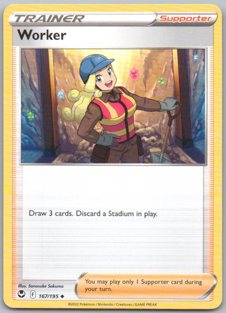 Worker 167 Normal Trainer Card - Silver Tempest