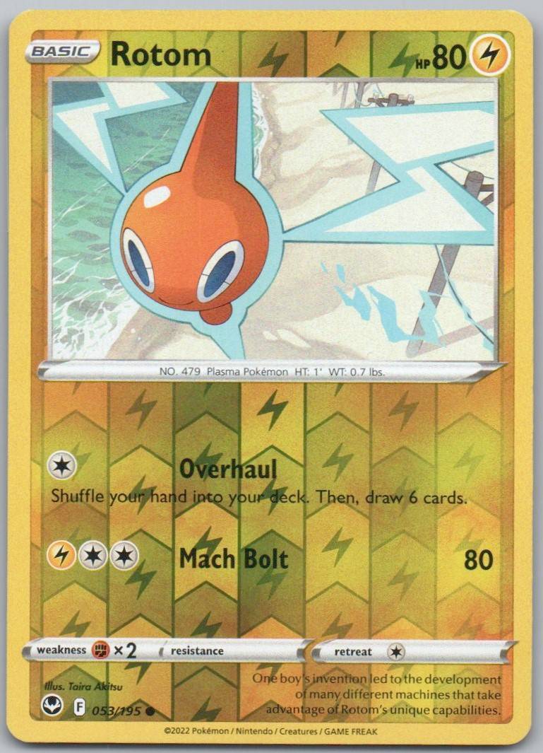 Rotom 053 Reverse Holo Lightning Card - Silver Tempest