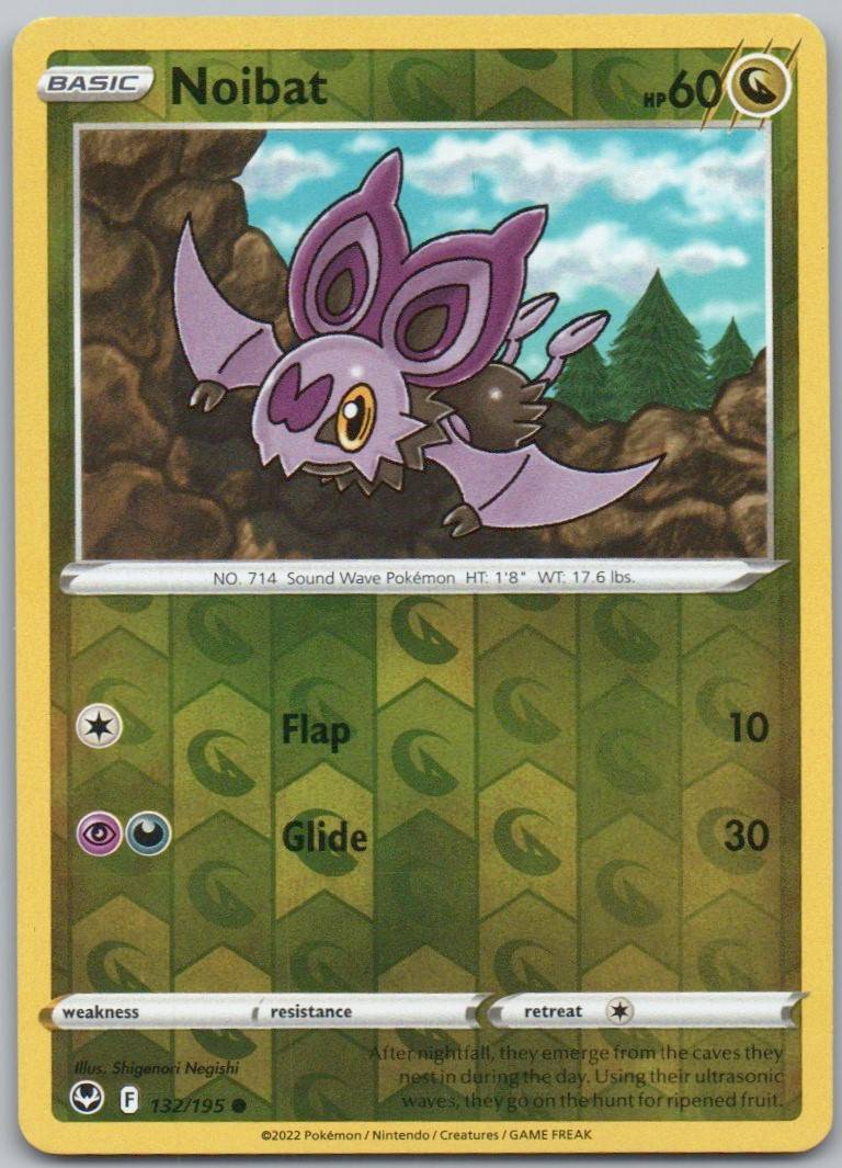 Noibat 132 Reverse Holo Dragon Card - Silver Tempest