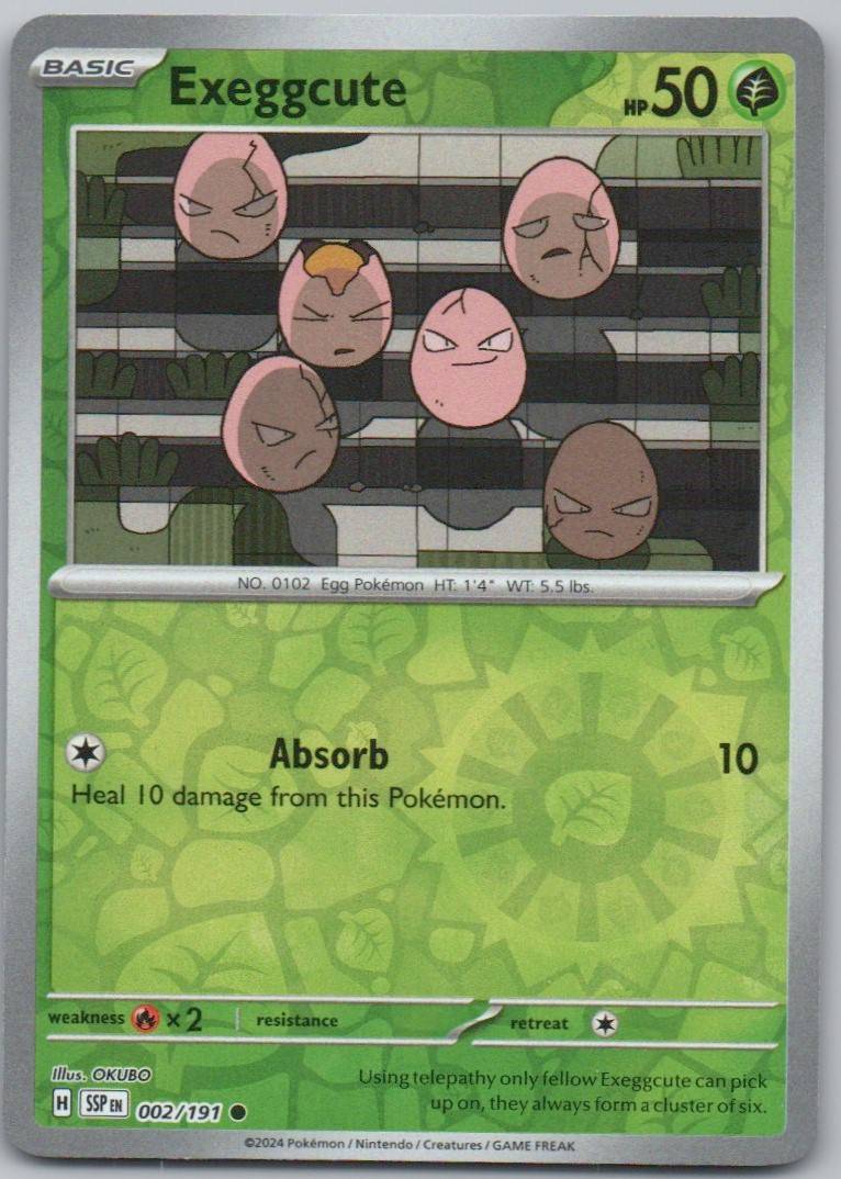 Exeggcute 002 Reverse Holo Grass Card - Surging Sparks