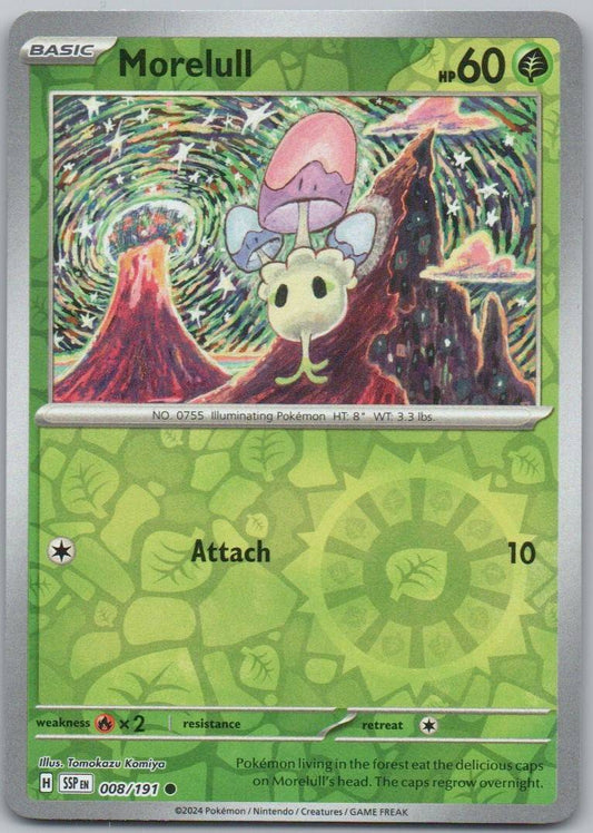 Morelull 008 Reverse Holo Grass Card - Surging Sparks
