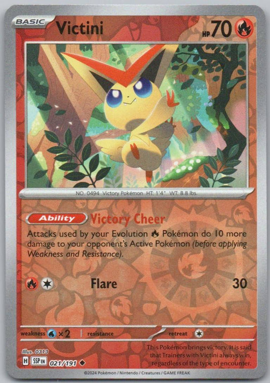 Victini 021 Reverse Holo Fire Card - Surging Sparks
