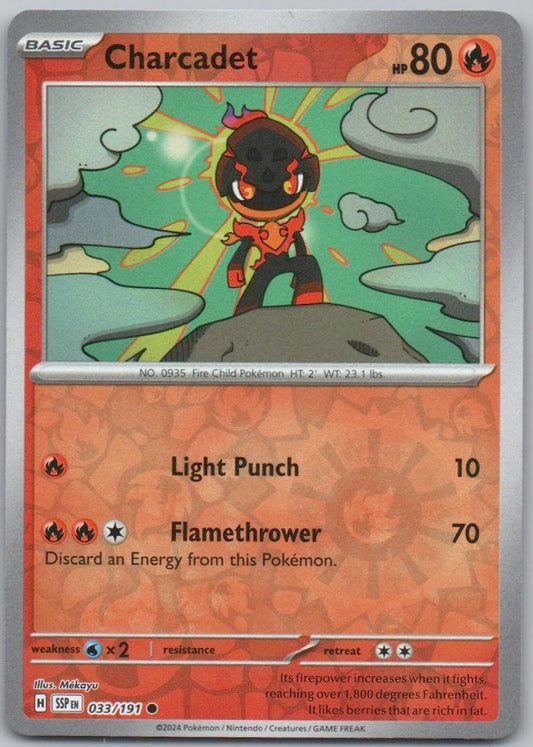 Charcadet 033 Reverse Holo Fire Card - Surging Sparks