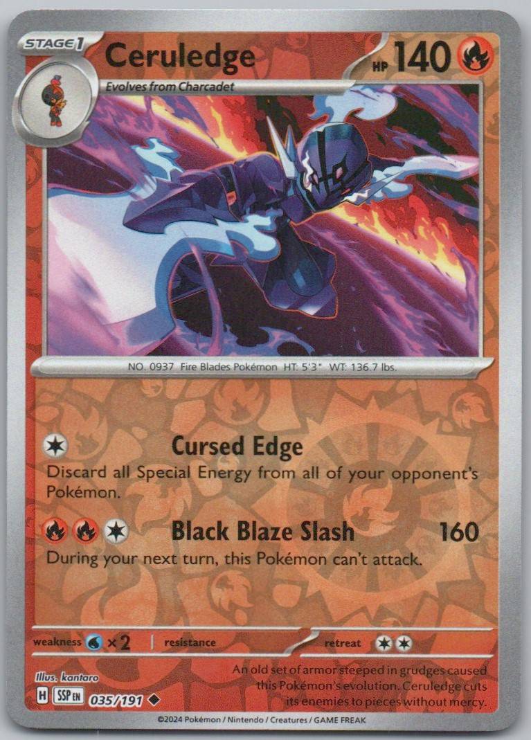 Ceruledge 035 Reverse Holo Fire Card - Surging Sparks