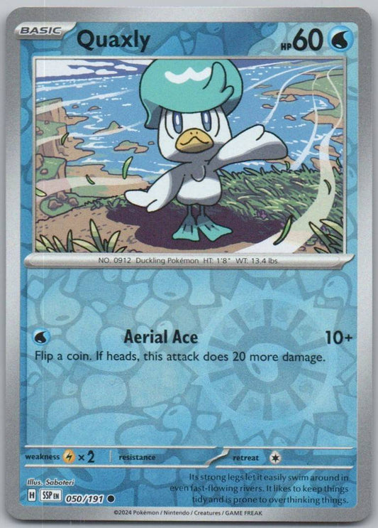 Quaxly 050 Reverse Holo Water Card - Surging Sparks