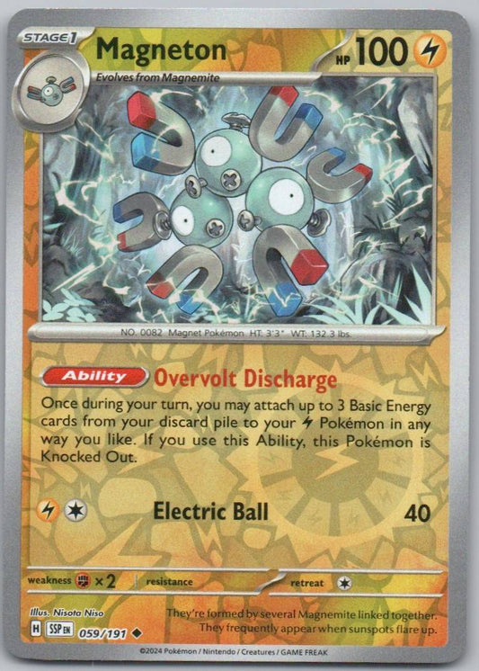 Magneton 059 Reverse Holo Lightning Card - Surging Sparks
