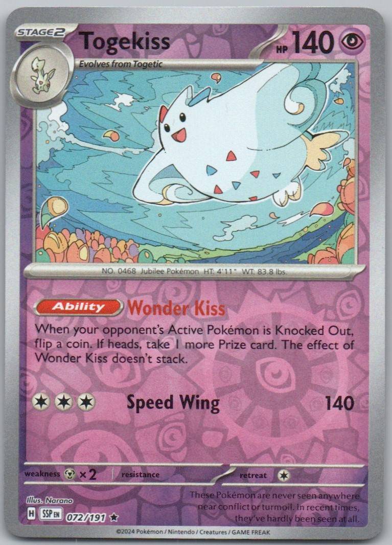 Togekiss 072 Reverse Holo Psychic Card - Surging Sparks