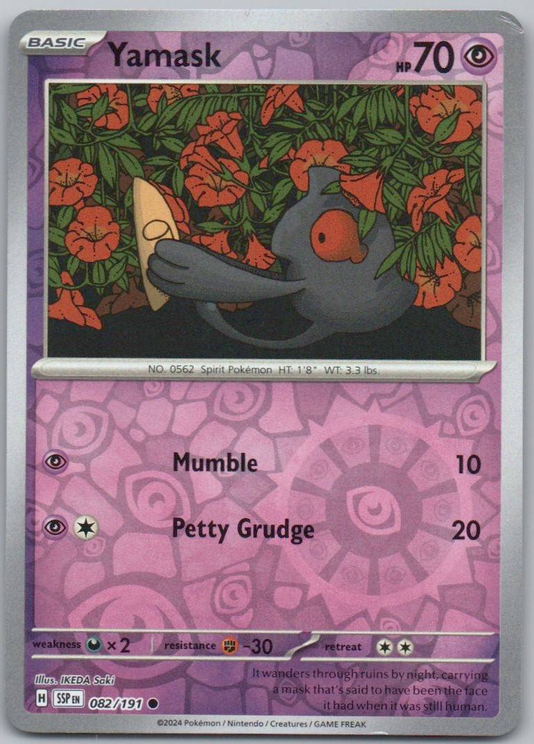 Yamask 082 Reverse Holo Psychic Card - Surging Sparks