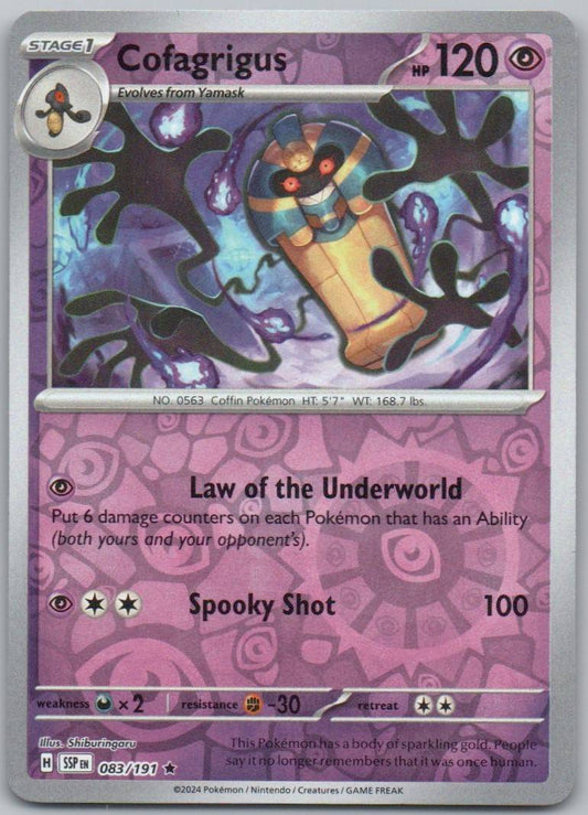 Cofagrigus 083 Reverse Holo Psychic Card - Surging Sparks