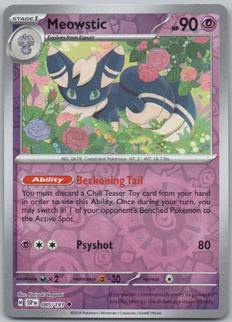 Meowstic 085 Reverse Holo Psychic Card - Surging Sparks