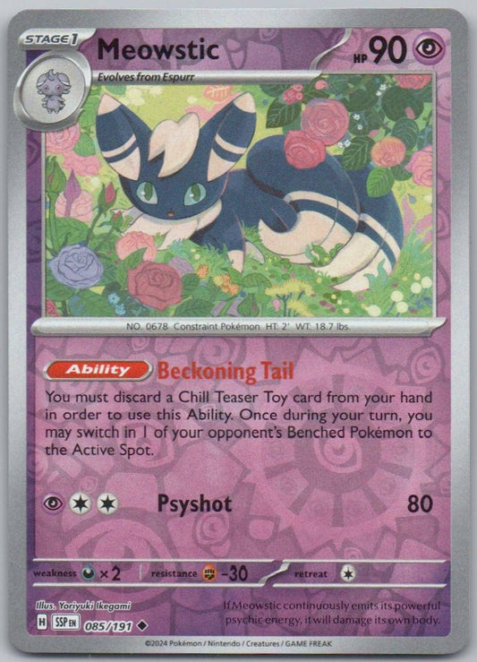 Meowstic 085 Reverse Holo Psychic Card - Surging Sparks