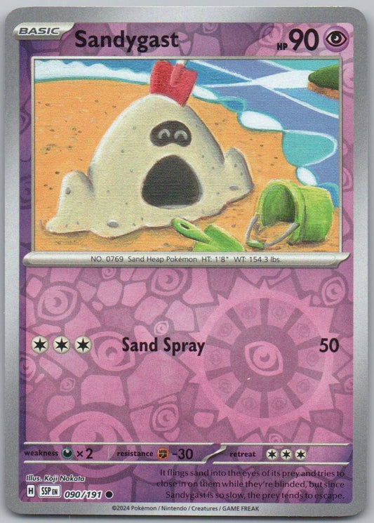 Sandygast 090 Reverse Holo Psychic Card - Surging Sparks