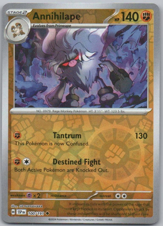 Annihilape 100 Reverse Holo Fighting Card - Surging Sparks